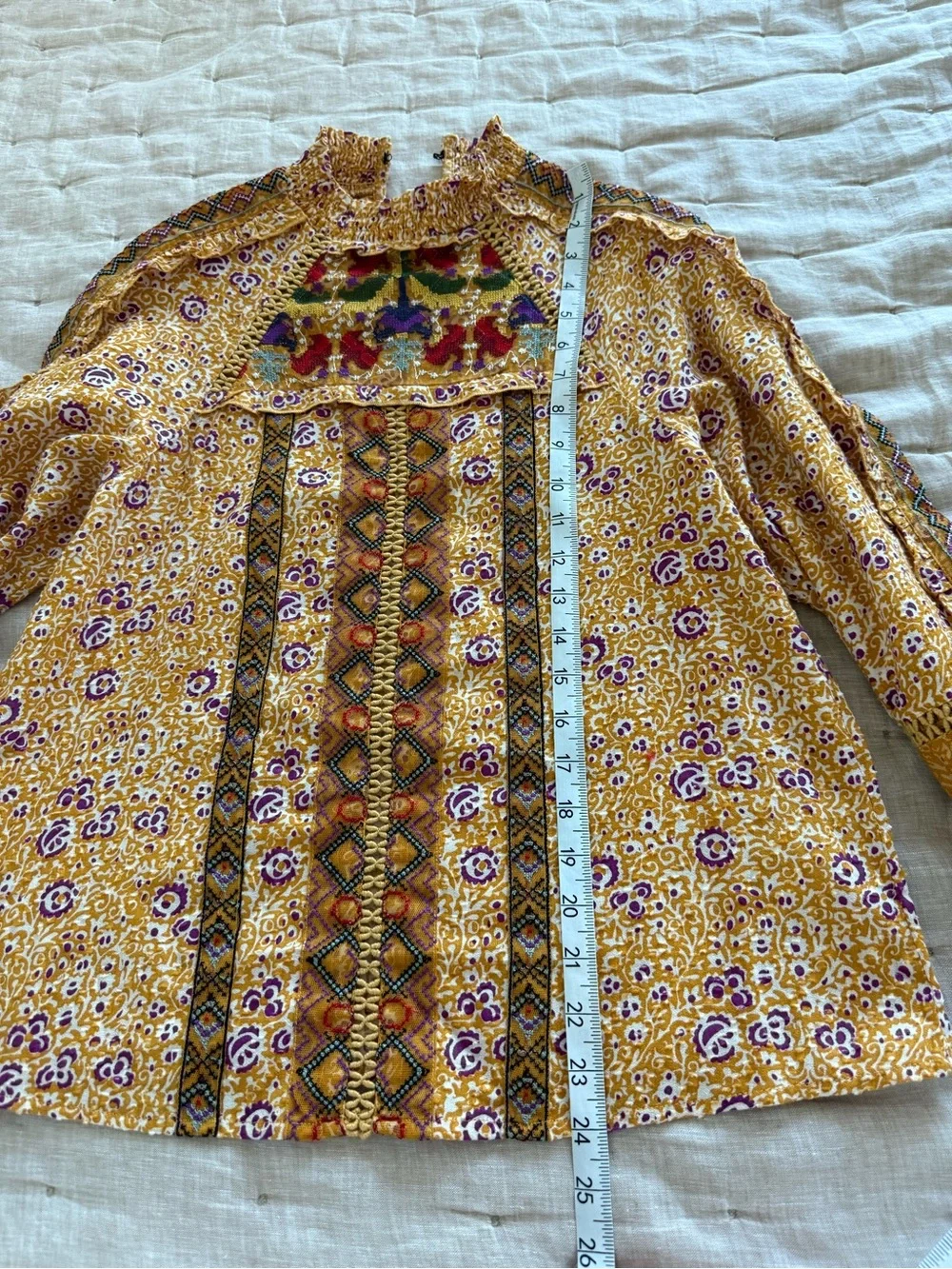 Anthropologie Maeve Embroidered Goldie Top Size 2